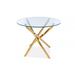 Стол обеденный SIGNAL AGIS прозрачный/золотой 90